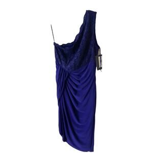 JS Boutique One Shoulder Wedding Homecoming Cocktail Mini Dress Purple Size 8